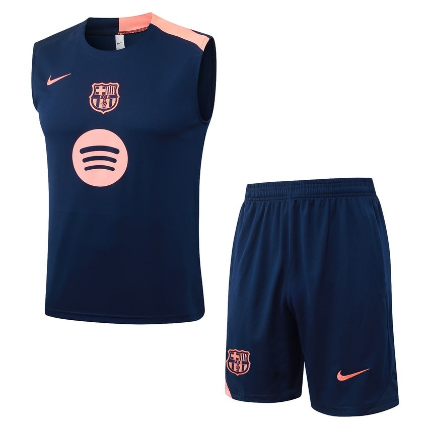 Debardeur Short Barcelone Homme 2025 2026 Bleu Orange