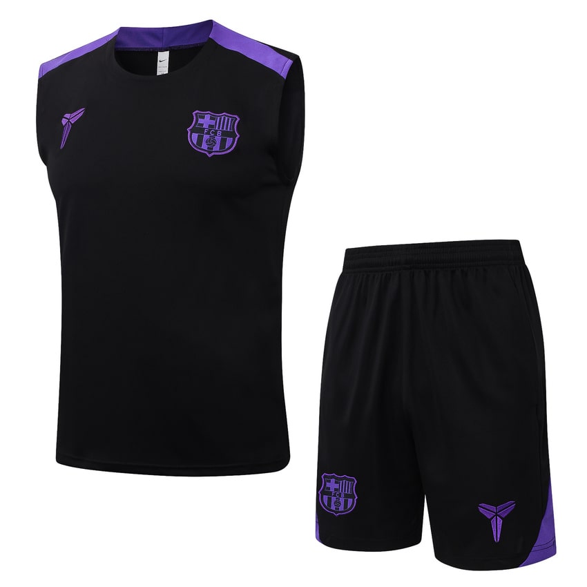 Debardeur Short Barcelone Homme 2025 2026 Noir Violet | Foot Sport