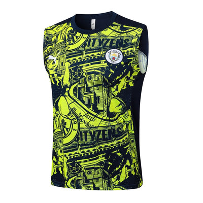 Debardeur Short Manchester City Homme 2024 2025 Jaune Noir | Foot Sport