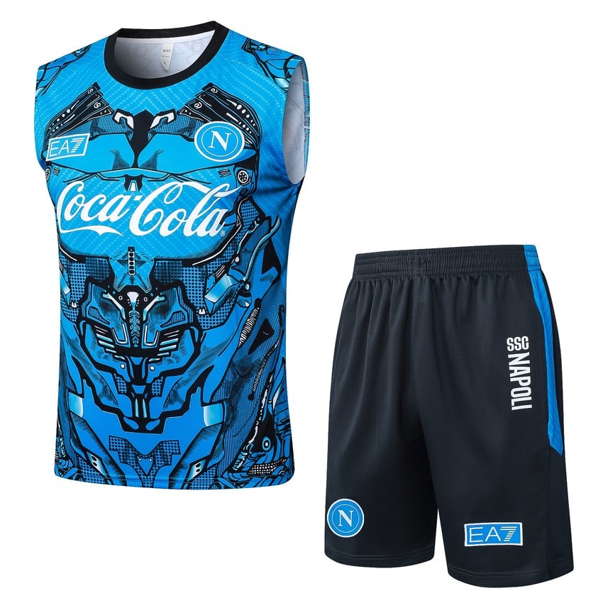 Debardeur Short Naples Homme 2025 2026 Bleu Motif