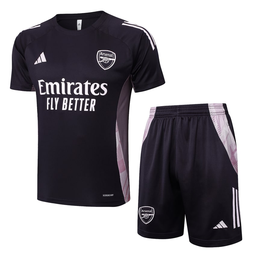 Kit Maillot Short Pre-Match Arsenal Homme 2024 2025 Noir/Beige | Foot Sport