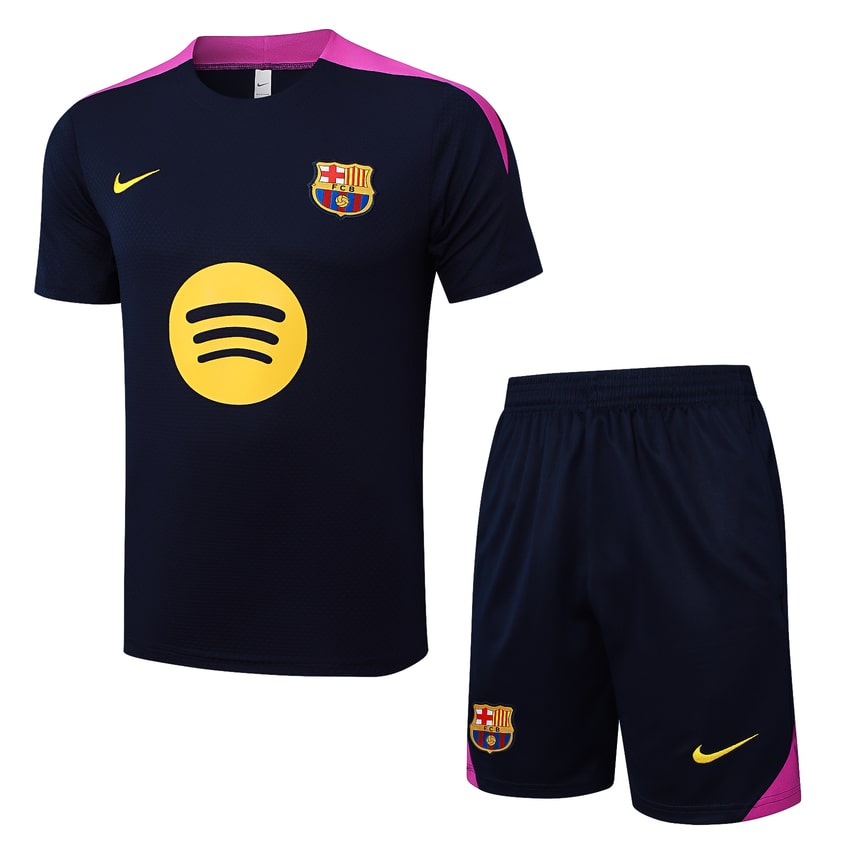 Ensemble Maillot Short Barcelone Homme 2025 2026 Noir Rose | Foot Sport