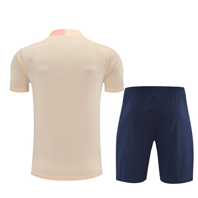 Ensemble Maillot Short Barcelone Homme/Enfant 2025 2026 Beige