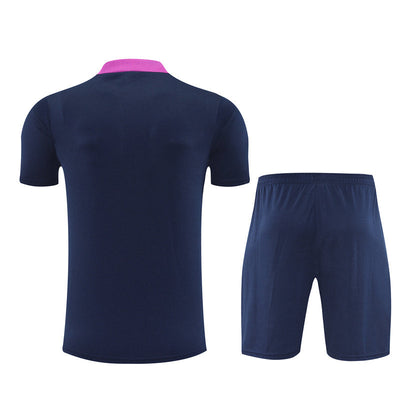 Ensemble Maillot Short Barcelone Homme/Enfant 2025 2026 Bleu Sombre Violet