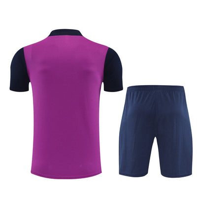 Ensemble Maillot Short Barcelone Homme/Enfant 2025 2026 Violet Bleu