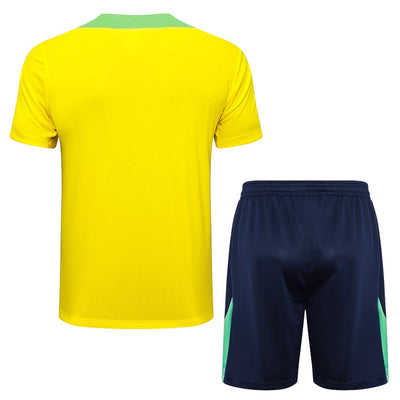 Ensemble Maillot Short Bresil Homme/Enfant 2024 2025 Jaune