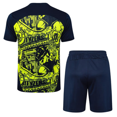 Ensemble Maillot Short Manchester City Homme 2024 2025 Jaune Noir | Foot Sport