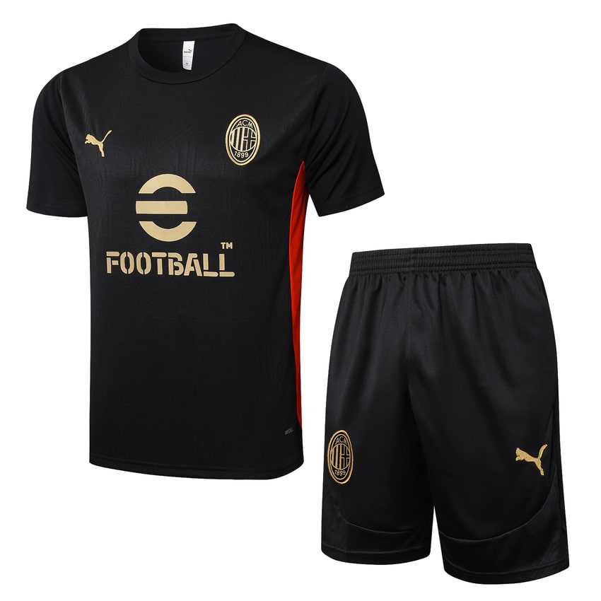 Ensemble Maillot Short Milan AC Homme 2024 2025 Noir | Foot Sport