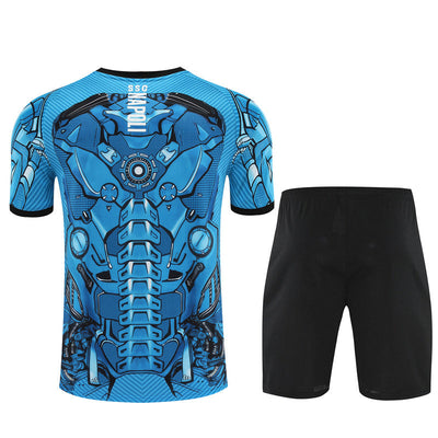 Ensemble Maillot Short Naples Homme/Enfant 2025 2026 Bleu Ciel