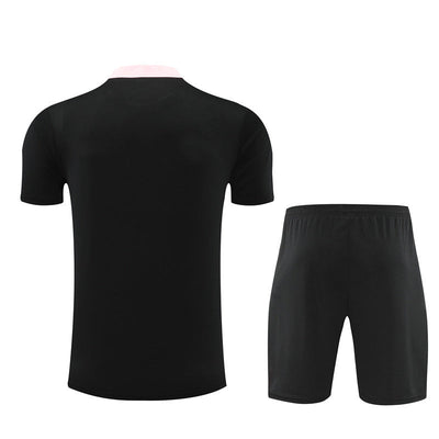Ensemble Maillot Short PSG Homme/Enfant 2024 2025 Noir Rose