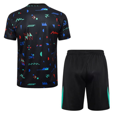 Ensemble Maillot Short Portugal Homme 2024 2025 Noir Motif