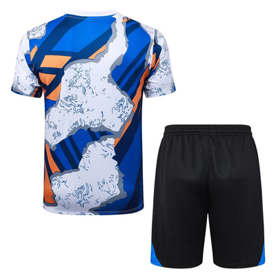 Ensemble Maillot Short Real Madrid Homme/Enfant 2025 2026 Bleu Tache