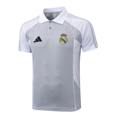Polo Real Madrid Homme 2025 2026 Gris Blanc