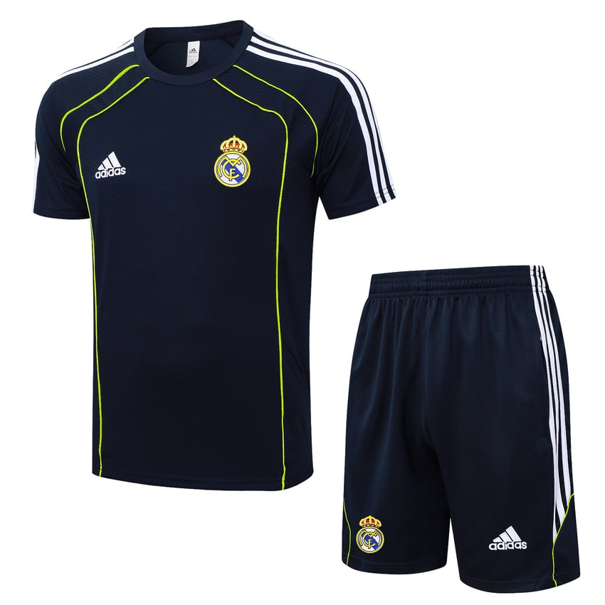 Ensemble Maillot Short Real Madrid Homme/Enfant 2025 2026 Noir Nuit