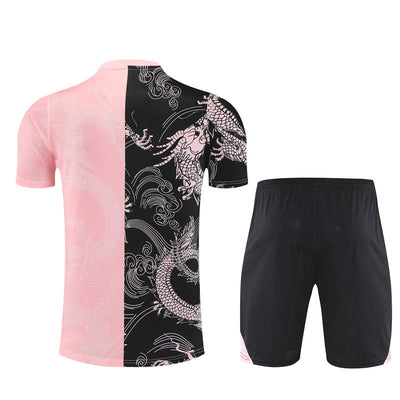 Ensemble Maillot Short Real Madrid Homme/Enfant 2025 2026 Noir Rose Edition Limitée