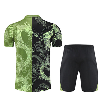 Ensemble Maillot Short Real Madrid Homme/Enfant 2025 2026 Noir Vert Edition Limitée
