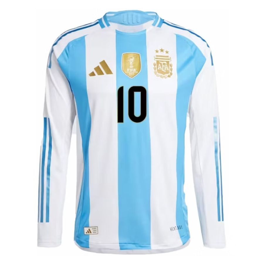 Maillot Argentine Messi Manches Longues Homme Domicile 2024 2025
