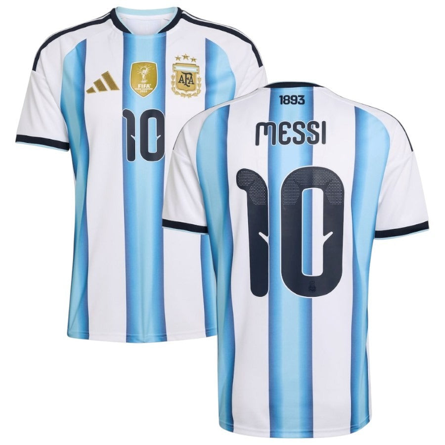 Maillot Argentine Messi 3 étoiles Domicile Homme Coupe du Monde 2026 2027