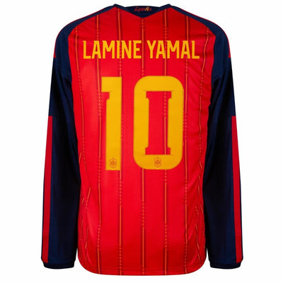 Maillot Espagne Lamine Yamal 10 Homme Domicile Manches Longues 2026 2027