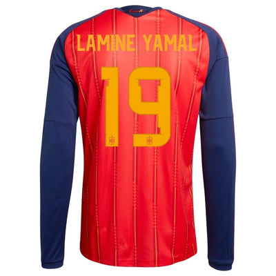 Maillot Espagne Lamine Yamal 19 Homme Domicile Manches Longues 2026 2027