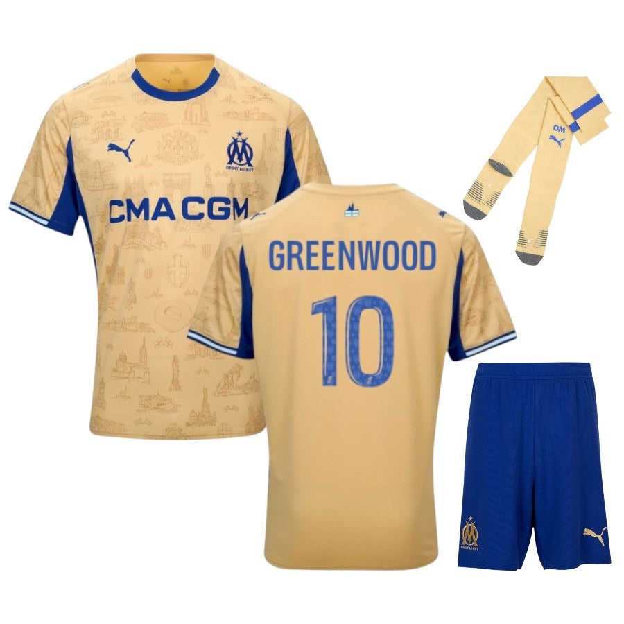 Maillot Kit Enfant Marseille Greenwood Or Fourth 2025 2026