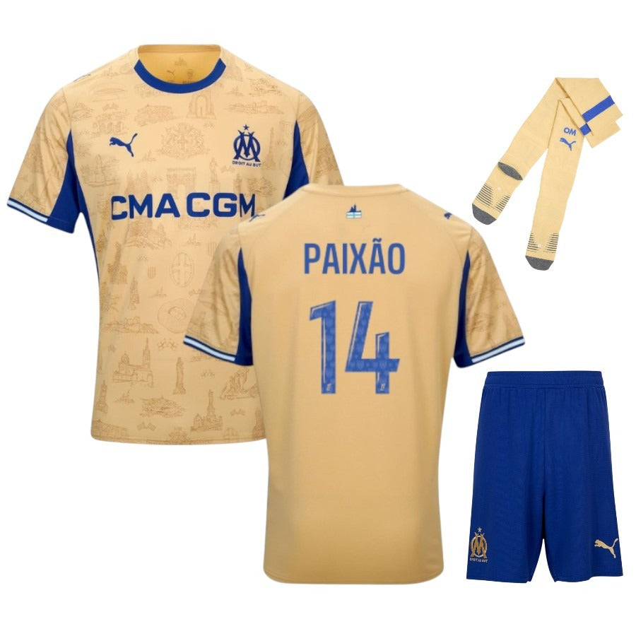 Maillot Kit Enfant Marseille Paixao Or Fourth 2025 2026