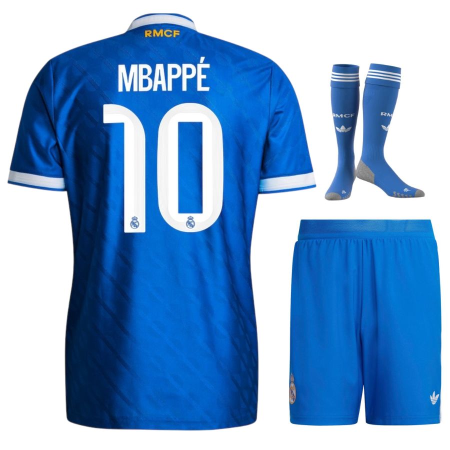 Maillot Kit Enfant Mbappe Real Madrid Third Bleu 2025 2026 | Foot Sport