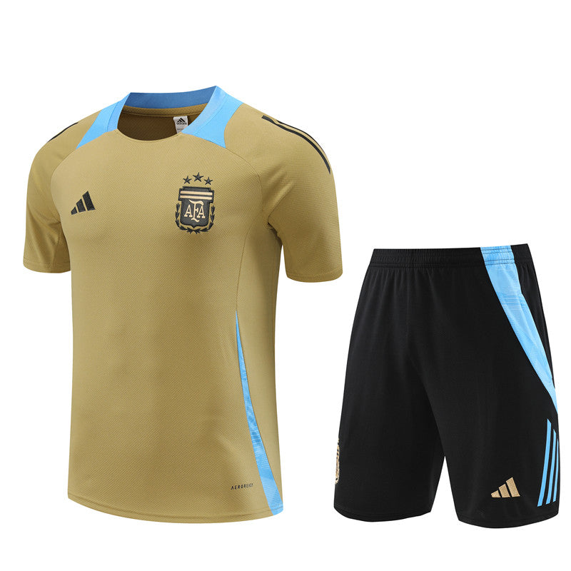 Maillot/Short Entraînement Argentine Or 2024 2025 | Foot Sport