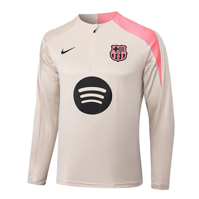 Survetement Barcelone Training Homme/Enfant 2025 2026 Beige Rose | Foot Sport