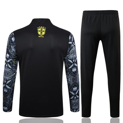 Survetement Bresil Training Homme/Enfant 2024 2025 Gris Motif