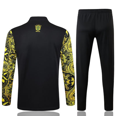 Survetement Bresil Training Homme/Enfant 2024 2025 Jaune Motif