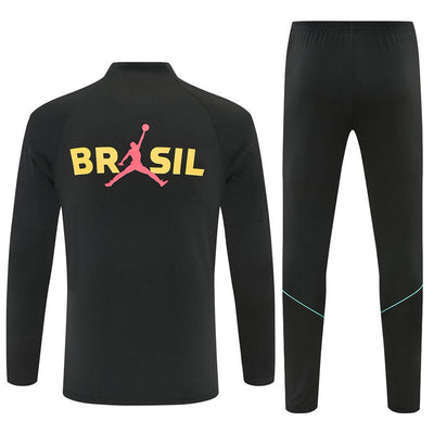 Survetement Bresil Training Homme/Enfant 2026 2027 Noir Jaune