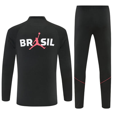 Survetement Bresil Training Homme/Enfant 2026 2027 Noir Orange