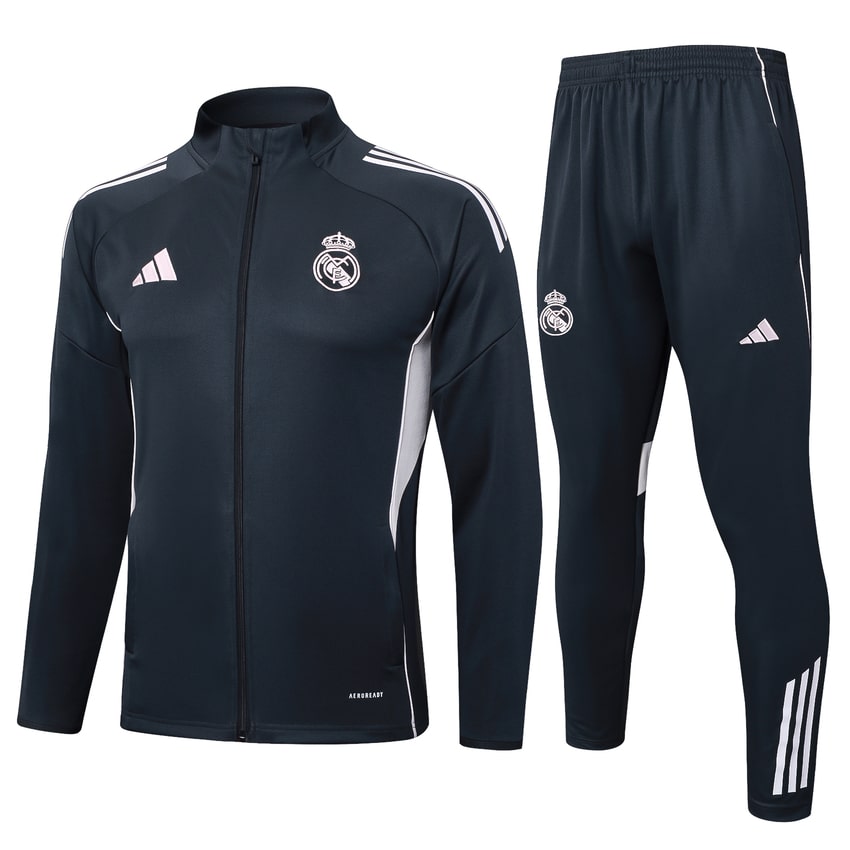Survetement Real Madrid Veste Homme/Enfant 2025 2026 Noir Clair