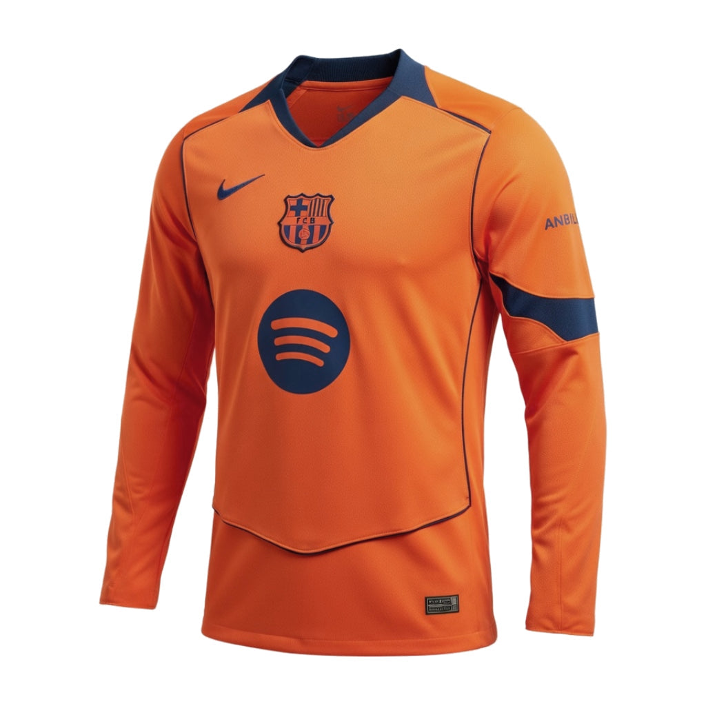 Maillot Barcelone Manches Longues Third Orange Homme 2025 2026