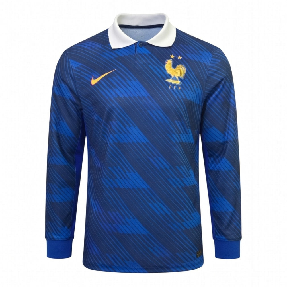 Maillot France Manches Longues Domicile Bleu Coupe du Monde 2026 Homme