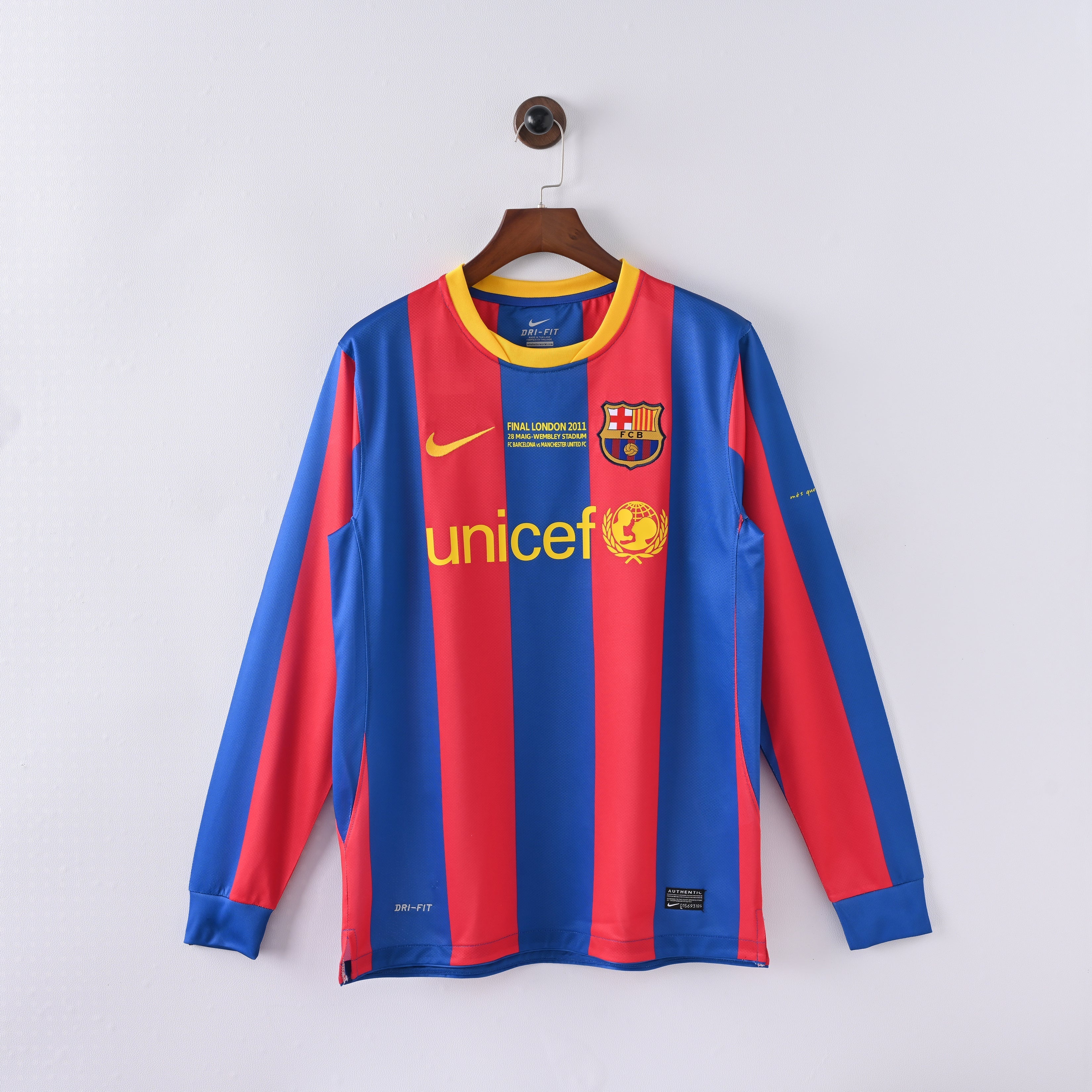Maillot Barcelone Manches Longues 2010-2011 Domicile Vintage Homme