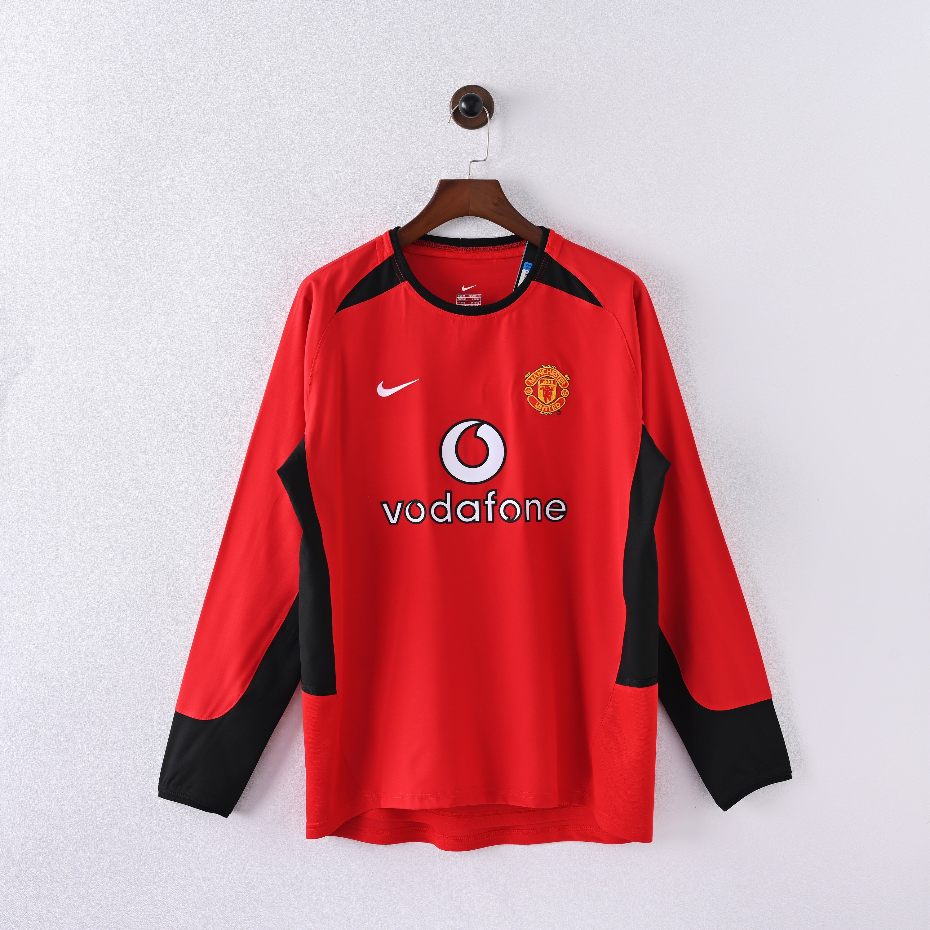 Maillot Manchester United Retro Vintage Manches Longues 2002-2003 Domicile Homme
