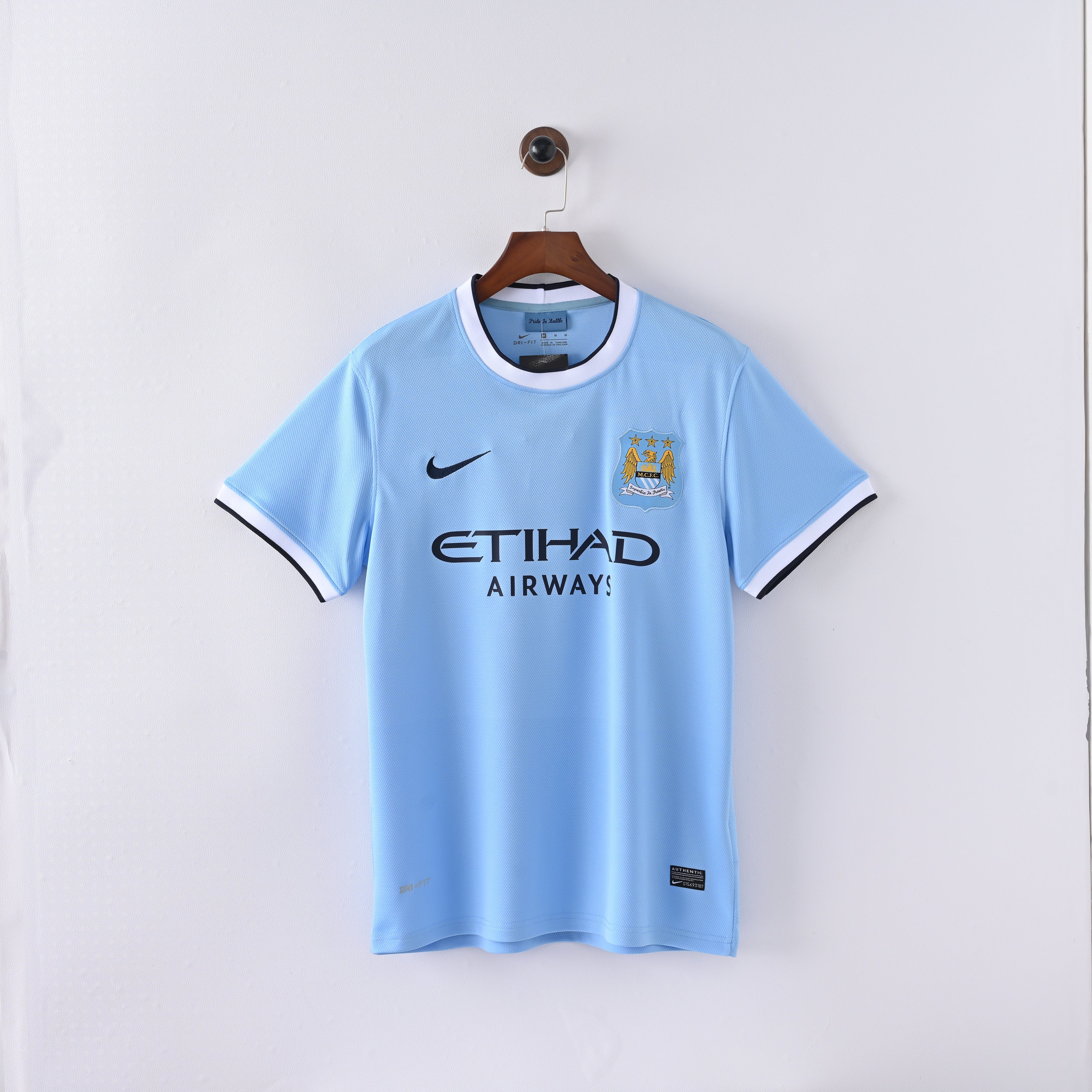 Maillot Manchester City Retro Vintage 2013-2014 Domicile Homme