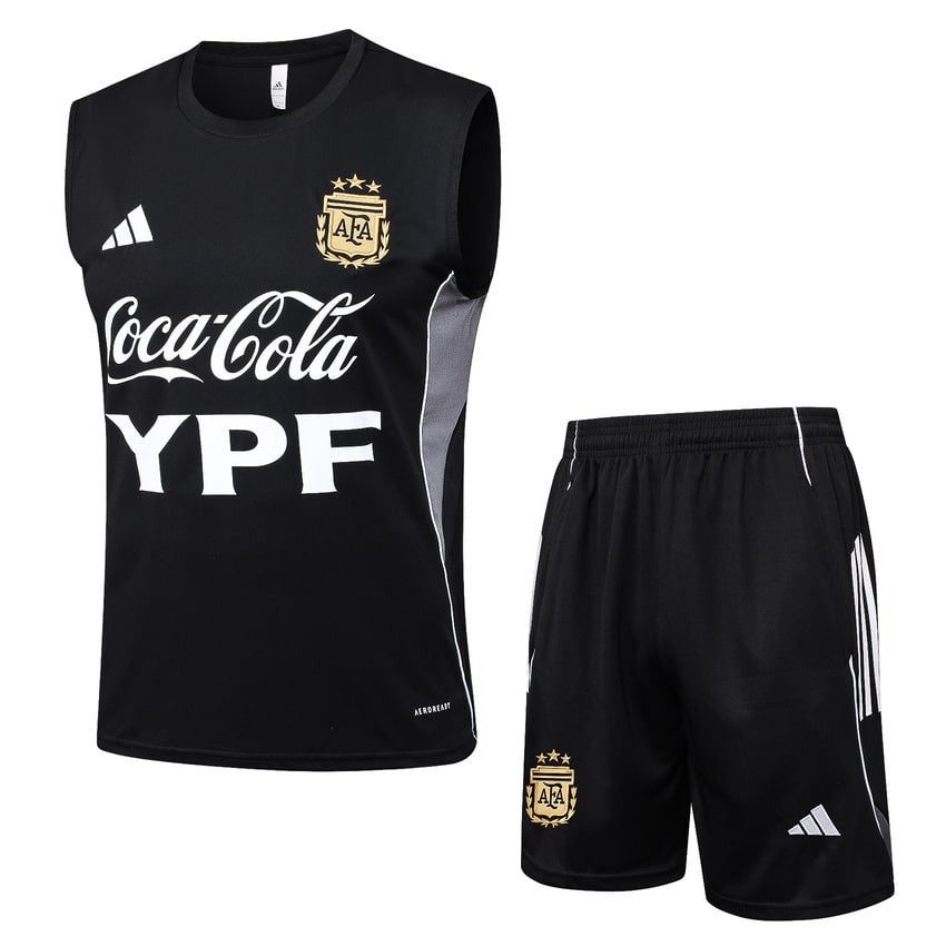 Debardeur Short Argentine Homme 2025 2026 Noir Nuit