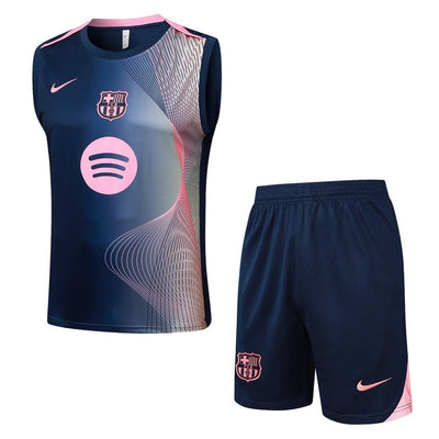 Debardeur Short Barcelone Homme 2025 2026 Bleu Rose