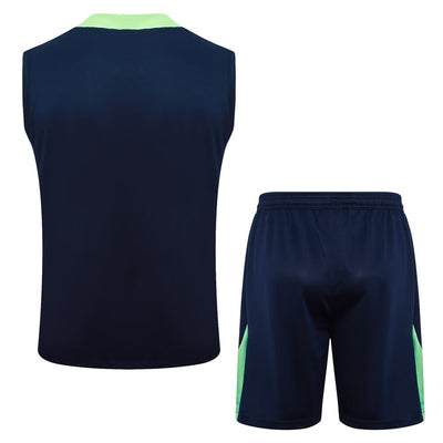 Debardeur Short Bresil Homme 2024 2025 Bleu Foncé