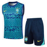 Debardeur Short Bresil Homme 2024 2025 Bleu Vert 1