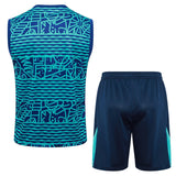 Debardeur Short Bresil Homme 2024 2025 Bleu Vert 2
