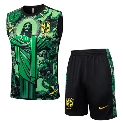 Debardeur Short Bresil Homme 2024 2025 Vert Motif