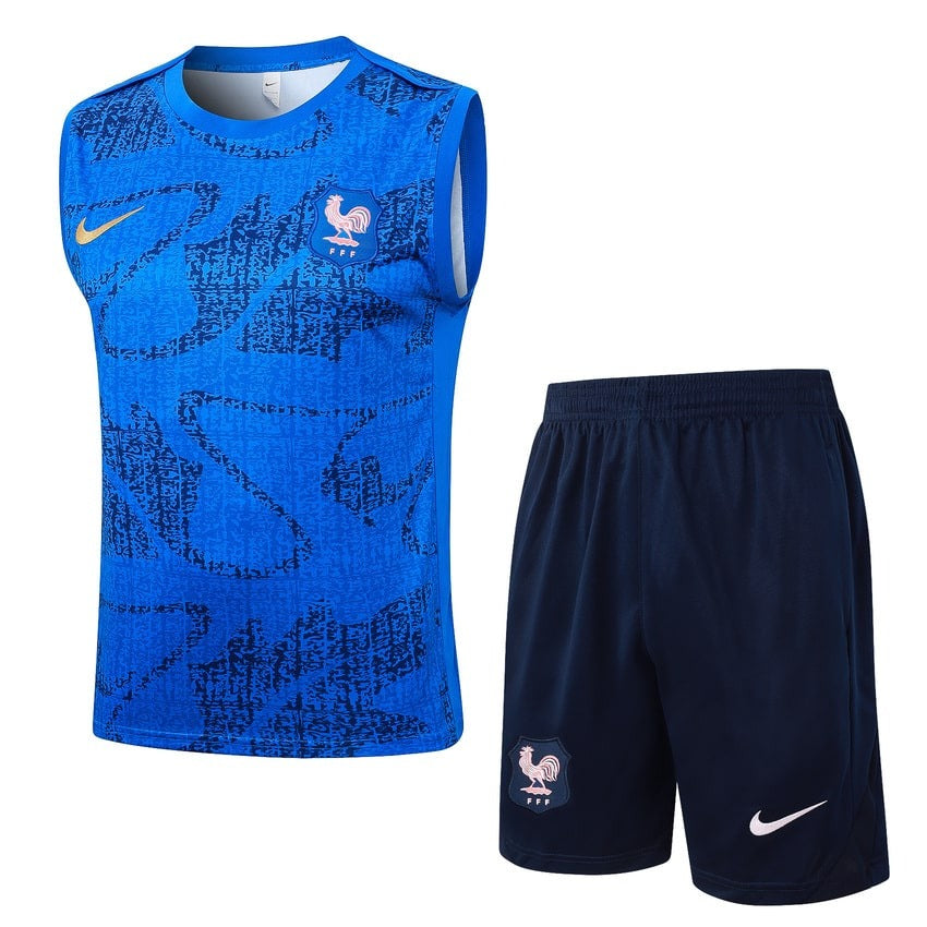 Debardeur Short Equipe de France Homme 2025 2026 Bleu Clair