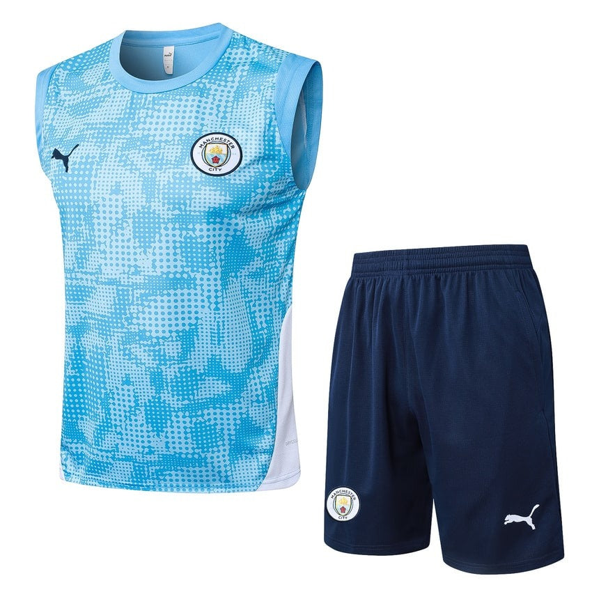 Debardeur Short Manchester City Homme 2025 2026 Bleu Ciel