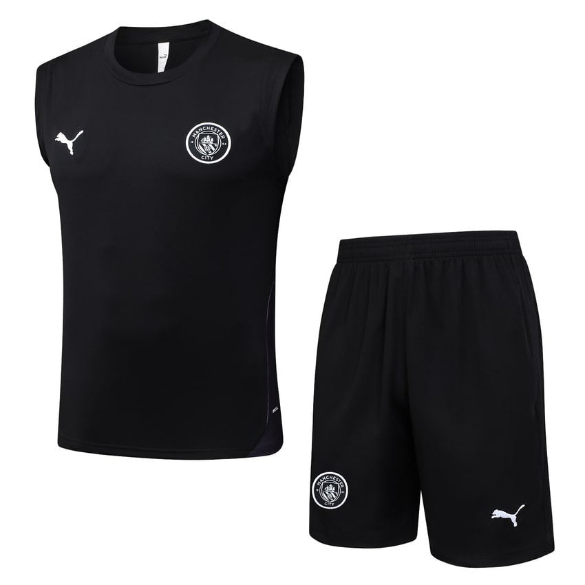 Debardeur Short Manchester City Homme 2025 2026 Noir Sombre