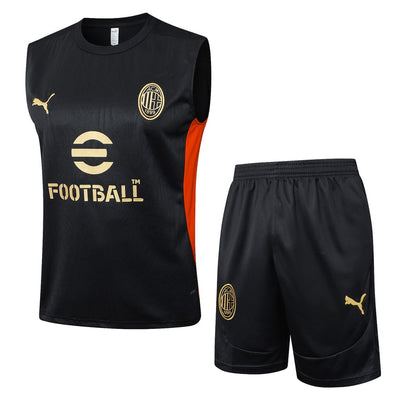Debardeur Short Milan AC Homme 2024 2025 Noir | Foot Sport