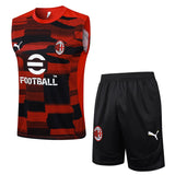 Debardeur Short Milan AC Homme 2024 2025 Rouge Noir | Foot Sport 1
